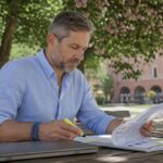 Un consulente SEO svolge il suo lavoro in un ufficio ampio e pieno di luce naturale.
